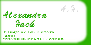 alexandra hack business card